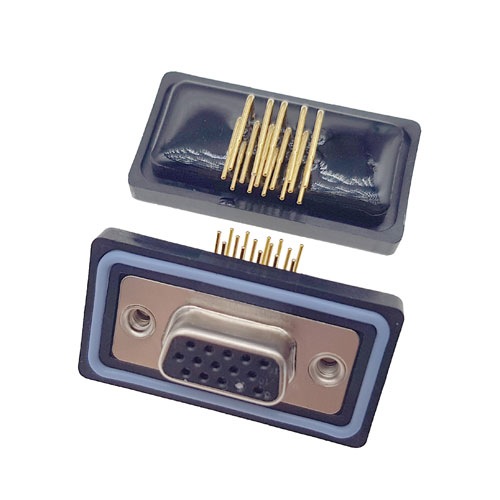 D-SUB-15P母頭90度高密度防水車針連接器 D-SUB-15P母頭90度高密度防水車針連接器